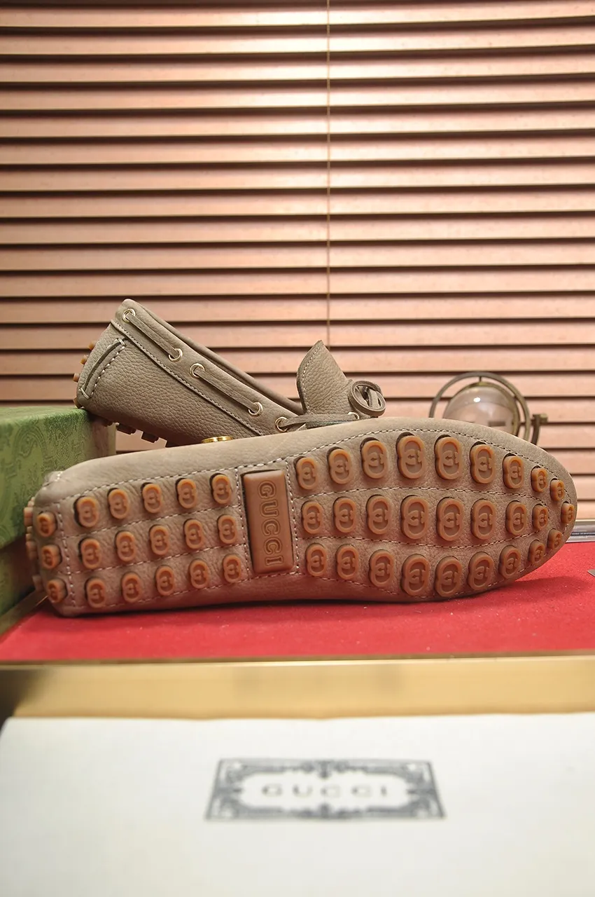 Men's Men's Shoes💰420💶【GUCCI】 (High-end Niuli) New 🍀Gucci*——Gucci Doudou Shoes! Made of imported original cowhide, the inner top layer is comfortable cowhide lining! Original wear-resistant rubber outsole! High quality products! Code number 38-44!